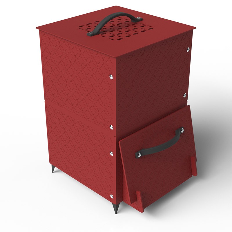 Composteur d'extérieur design 90L  - Couleurs: Rouge
