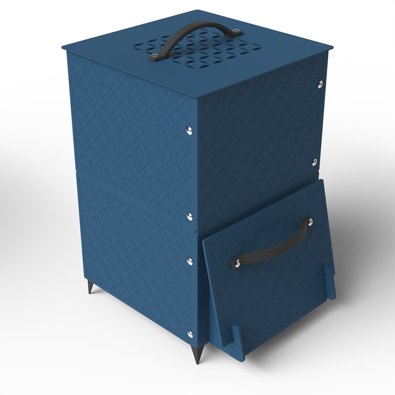 Composteur d'extérieur design 90L  - Couleurs: Bleu paon