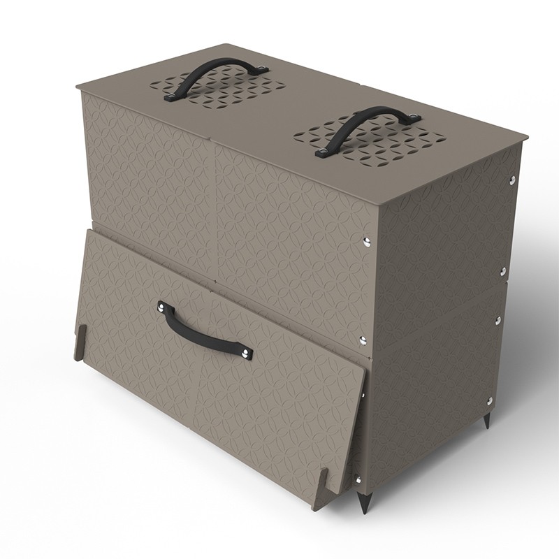 Composteur plastique recyclé design 185L  - Couleurs: Gris