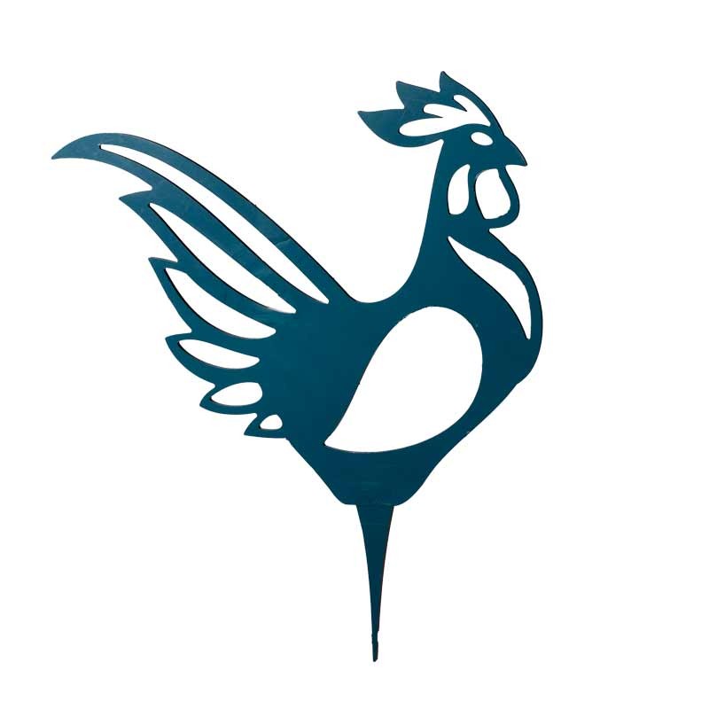 Animaux Décoratifs pour Jardin  - Coq  - Couleurs: Bleu paon