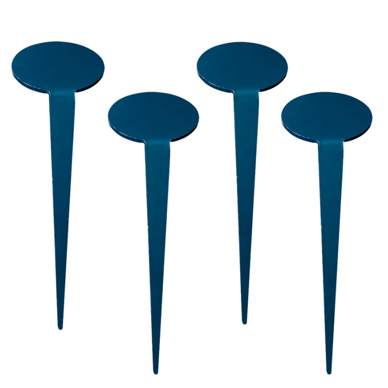 Grande étiquette de jardin inclinée forme Ovale - Lot de 4  - Couleurs: Bleu paon