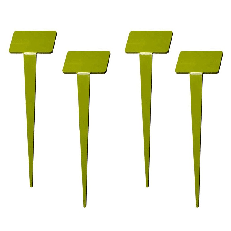 Grande étiquette potager inclinée forme Rectangle - Lot de 4  - Couleurs: Vert anis