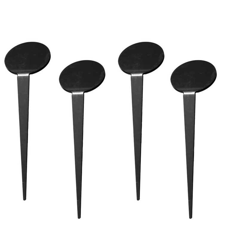Grande étiquette potager inclinée forme ronde - Lot de 4  - Couleurs: Noir