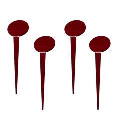 Grande étiquette potager inclinée forme ronde - Lot de 4