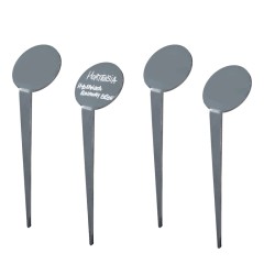 Grande étiquette potager inclinée forme ronde - Lot de 4