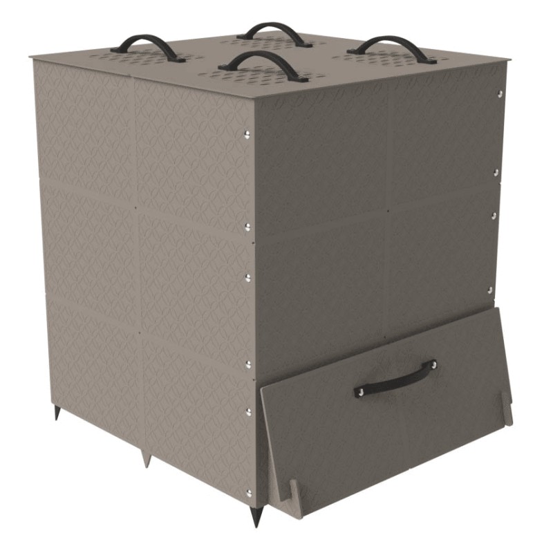 Grand composteur design pour jardin 550L  - Couleurs: Gris