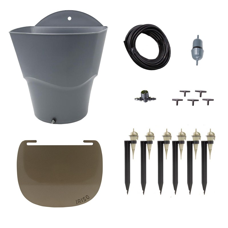 Arrosage Balcon et terrasse - Kit goutte à goutte  - Couleurs: Gris