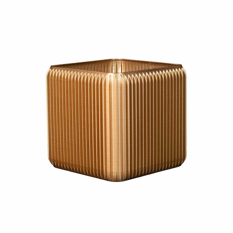 Pot jardinière carré intérieur - extérieur Alinéa  - Couleurs: Or - Volume: 10L