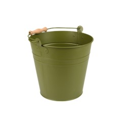 seau vert kaki en zinc