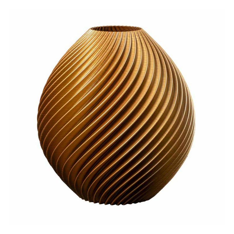 Vase rond design Spirilus  - Couleurs: Or - Volume: 6L