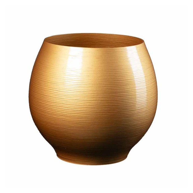 Cache-pot rond design Lisaé  - Couleurs: Or - Volume: 7L