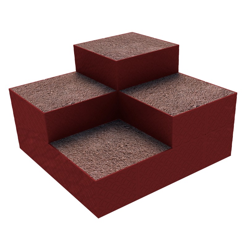 Carré jardin potager design multi niveaux  - Couleurs: Rouge - Hauteur: 45 cm