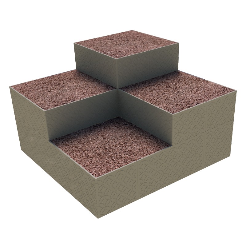 Carré jardin potager design multi niveaux  - Couleurs: Gris - Hauteur: 45 cm