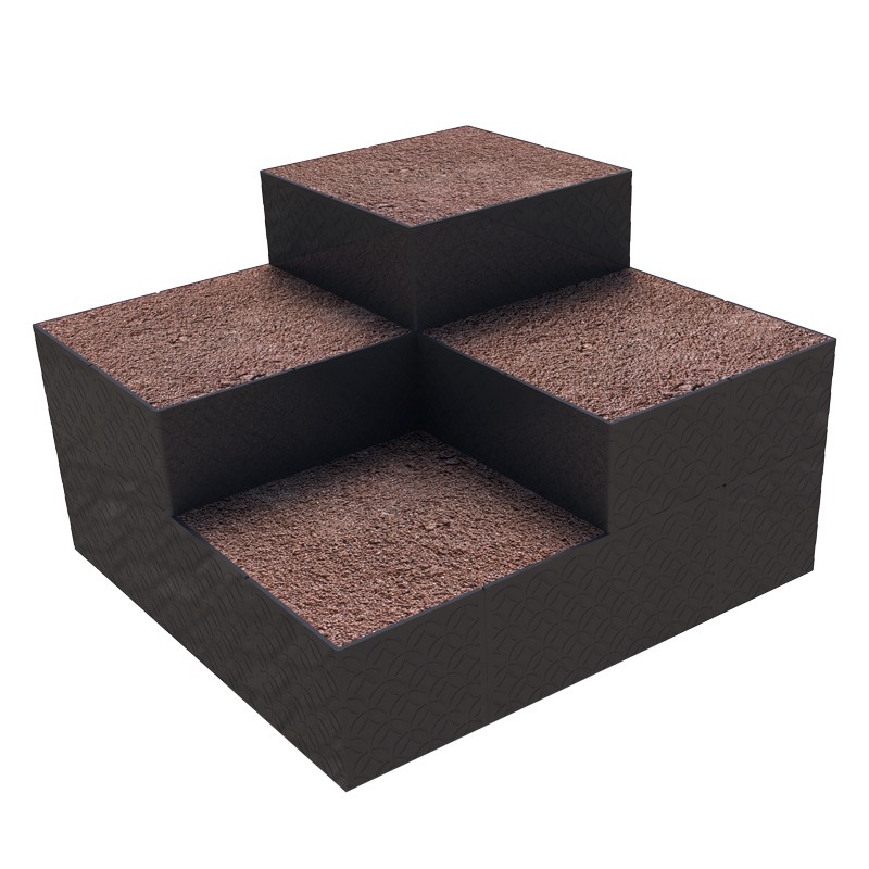 Carré jardin potager design multi niveaux  - Couleurs: Noir - Hauteur: 45 cm