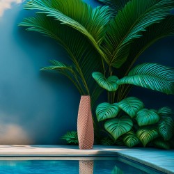 Vase haut motif en relief Ananas