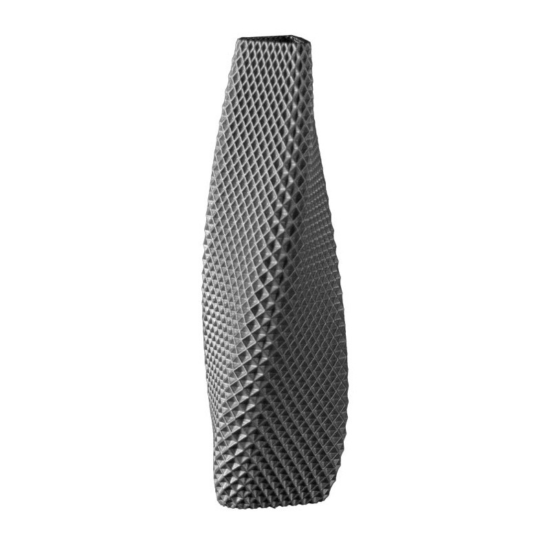 Vase haut motif en relief Ananas  - Couleurs: Gris anthracite - Volume: 2L