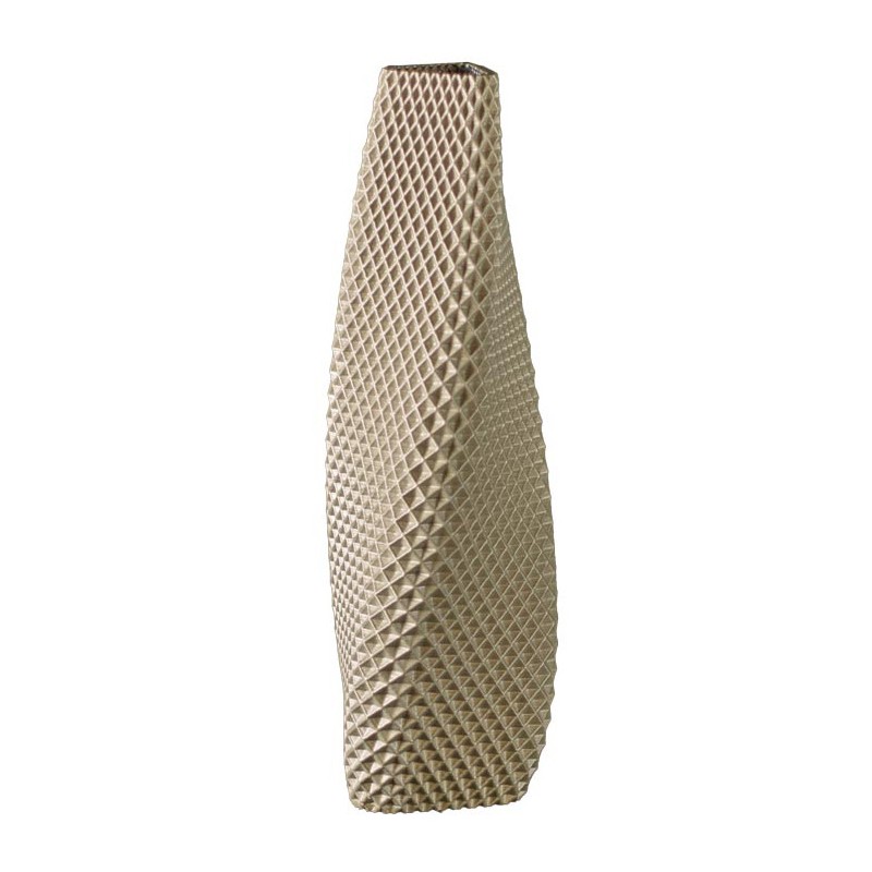Vase haut motif en relief Ananas  - Couleurs: Gris - Volume: 2L