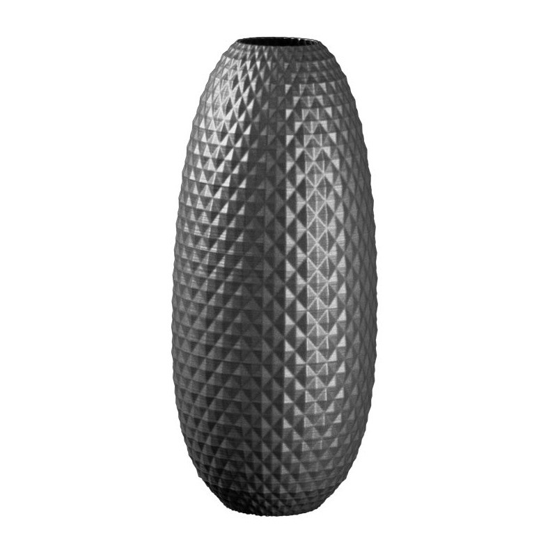 Grand vase extérieur relief Ananas  - Couleurs: Gris anthracite - Volume: 6L