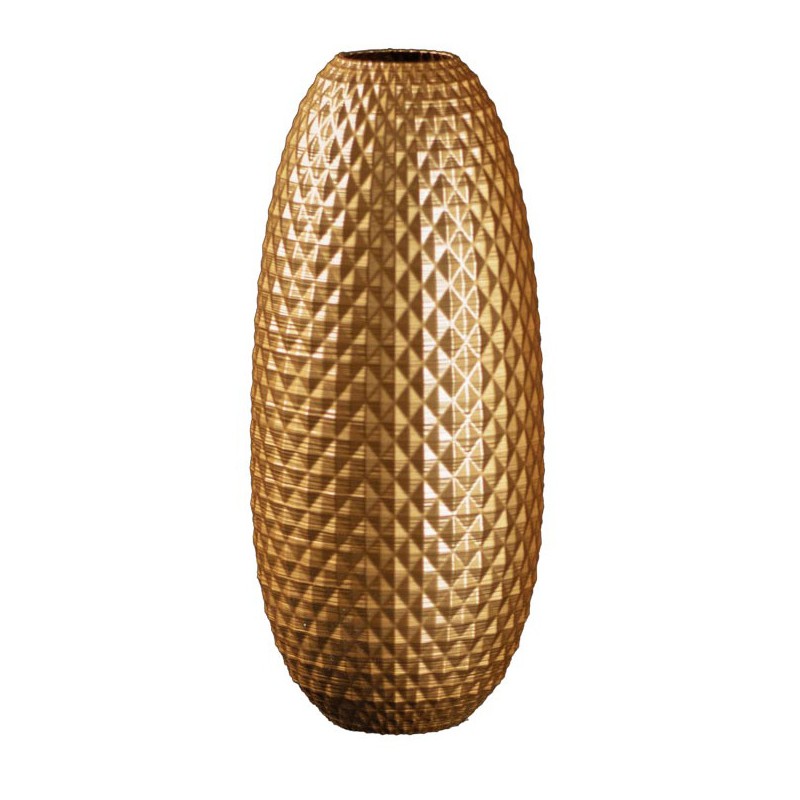 Grand vase extérieur relief Ananas  - Couleurs: Or - Volume: 6L