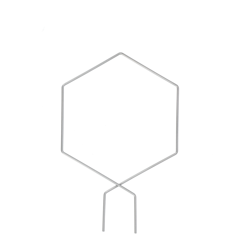 Tuteur métal plante d'intérieur - Forme Hexagone  - Couleurs: Argent
