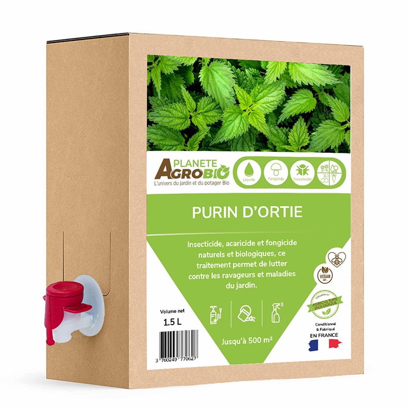 Purin d'ortie Bio - Engrais naturel, renforcement des végétaux  - Volume: 1.5L