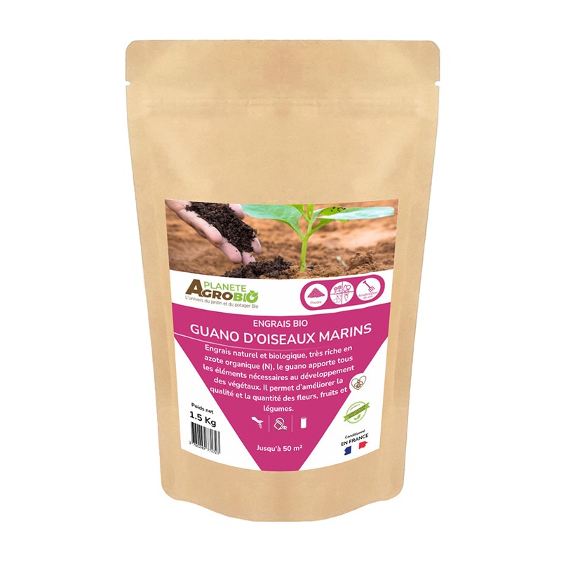 Guano d'oiseaux marins 1.5kg  - Bio - Engrais organique "coup de fouet" 