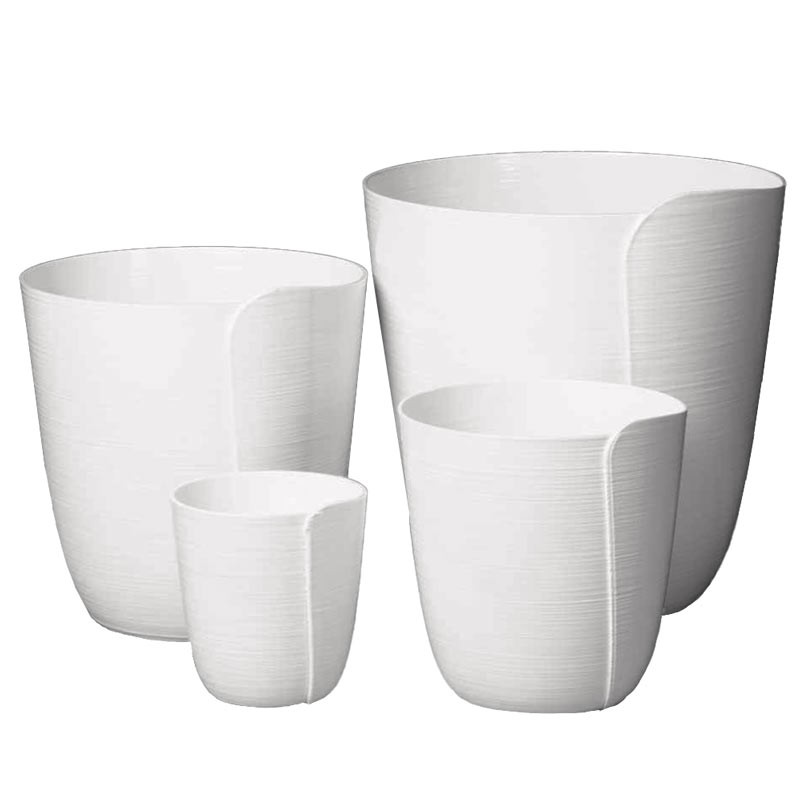 Cache-pot pour plante Forme tulipe  - Couleurs: Blanc - Taille: 1.3 L