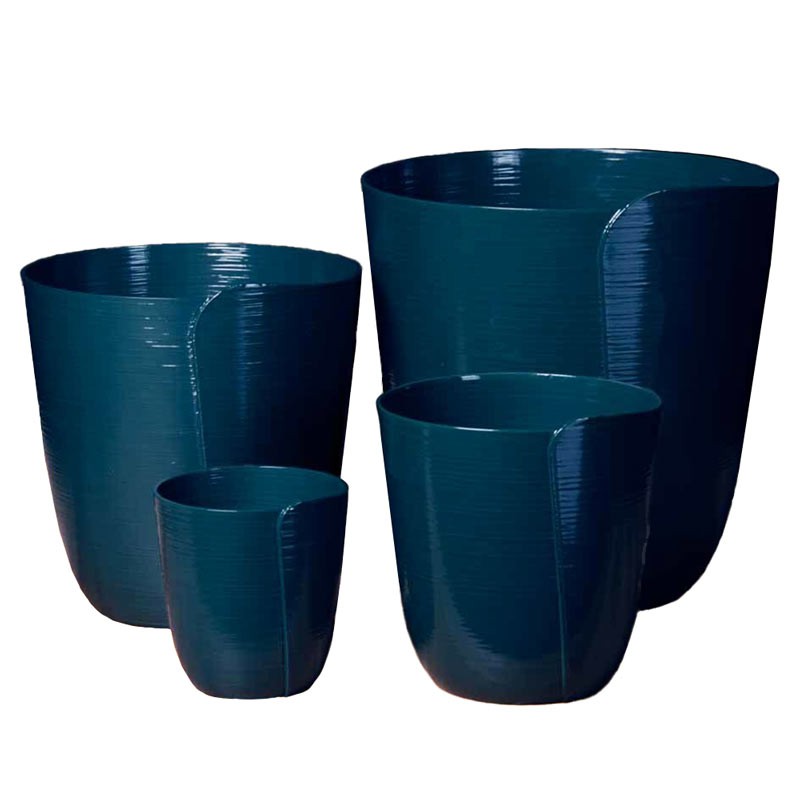 Cache-pot pour plante Forme tulipe  - Couleurs: Bleu paon - Taille: 1.3 L