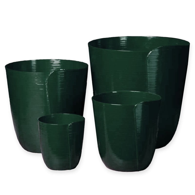 Cache-pot pour plante Forme tulipe  - Couleurs: Vert Foncé - Volume: 1.3L