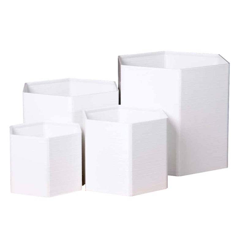 Pot de fleur Forme hexagonale  - Couleurs: Blanc - Volume: 4L