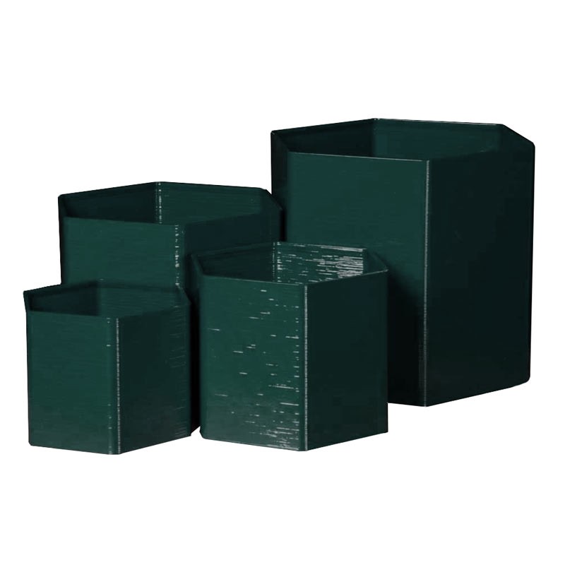 Pot de fleur Forme hexagonale  - Couleurs: Vert Foncé - Volume: 4L