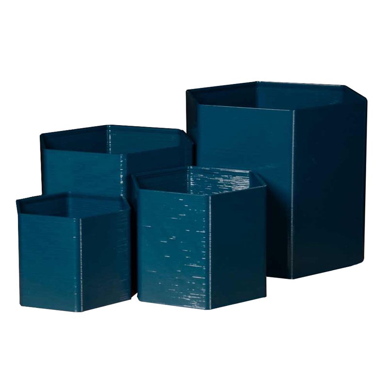 Pot de fleur Forme hexagonale  - Couleurs: Bleu paon - Volume: 4L