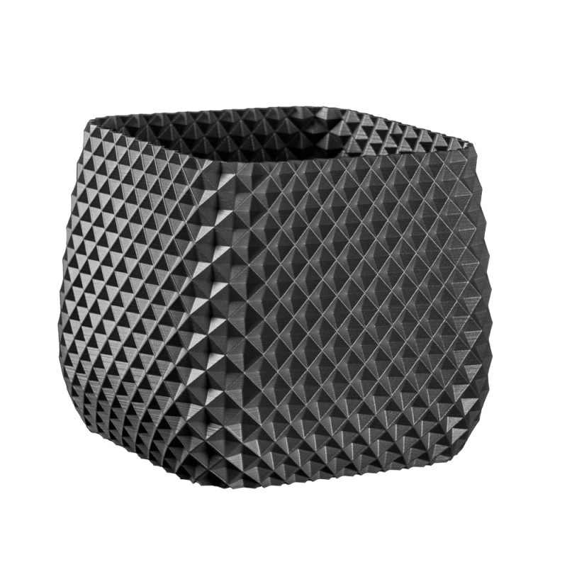 Jardinière carrée balcon et jardin - Design Ananas  - Couleurs: Gris anthracite - Volume: 10L