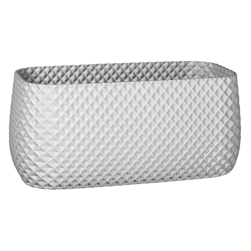 Jardinière rectangulaire design - Pot extérieur et intérieur  - Couleurs: Blanc - Volume: 6L