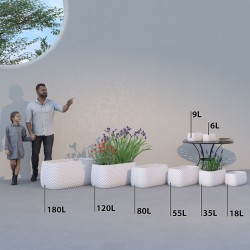 Jardinière rectangulaire design - Pot extérieur et intérieur