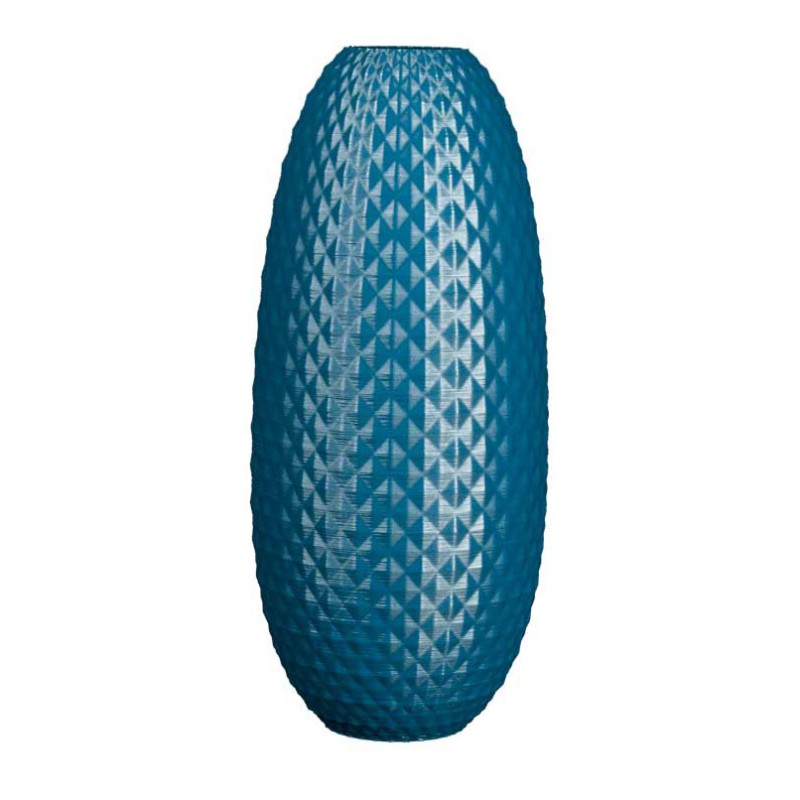 Grand vase extérieur relief Ananas  - Couleurs: Bleu paon - Volume: 12L