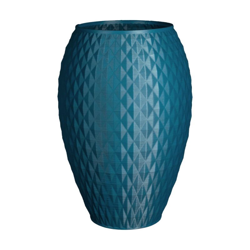 Jarre contemporaine - Vase à poser grandes dimensions  - Couleurs: Bleu paon - Volume: 14L