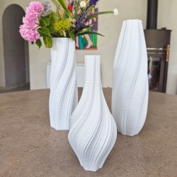 Vase blanc design lot de 3 - Collection Oniris
