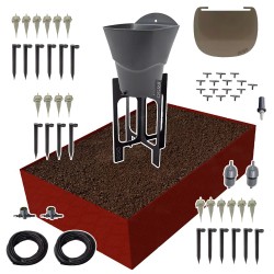 Carré potager 80x120cm - Arrosage autonome goutte à goutte - Kit 16 plants