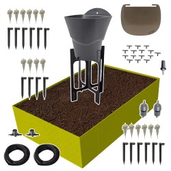 Carré potager 80x120cm - Arrosage autonome goutte à goutte - Kit 16 plants