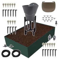 Carré potager 80x120cm - Arrosage autonome goutte à goutte - Kit 16 plants