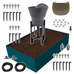 Carré potager 80x120cm - Arrosage autonome goutte à goutte - Kit 16 plants
