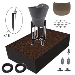 Carré potager 80x120cm - Arrosage autonome goutte à goutte - Kit 16 plants